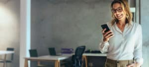 Business woman portrait in office